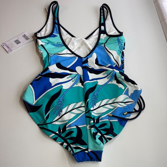 Coco Reef Womens Stellar Tropical Printed Open Back One Piece Swimsuit 14/38C - Picture 5 of 8